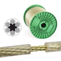 Трос стальной для растяжек в оплетке ПВХ 5/6 мм (желтый)